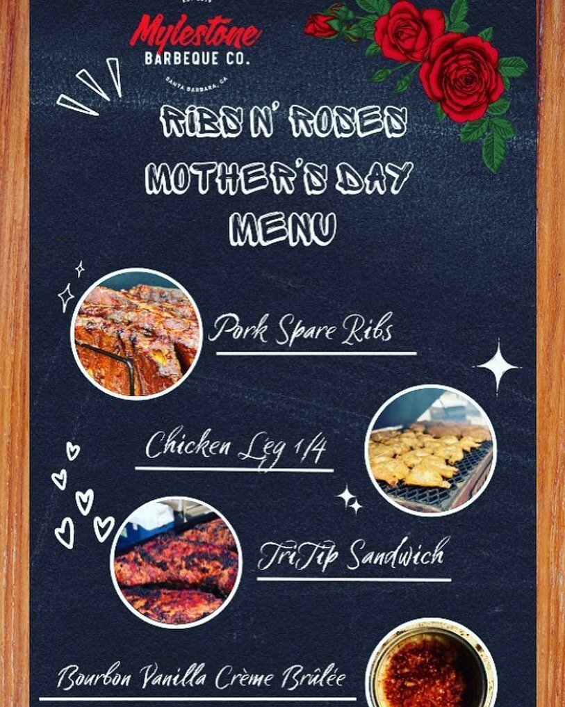 So you just realized that Mother&rsquo;s Day is THIS Sunday. Everything is fine, don&rsquo;t worry @mylstonebbq has got you covered. 

Come on down to Draughtsmen Goleta for the inaugural &ldquo;Ribs n Roses&rdquo;! Bring Mom, Grandma, Sister, Aunt o