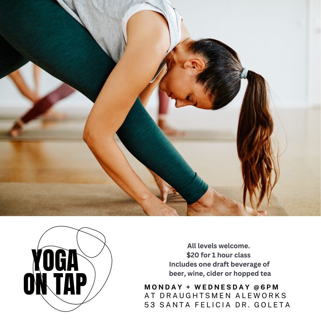 Come join us for a  Yoga on Tap. All levels are welcome. Every Monday and Wednesday at 6pm. We have a rotating cast of yogis who teach for an hour. $20 gets you an hour of yoga with a great community AND a draft beverage of your choice - beer, wine, 