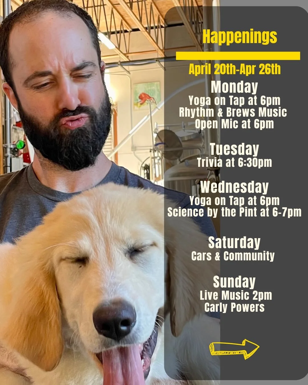 🍻 Happenings at Draughtsmen Aleworks this week

🎶 Mon 4/20 | TODAY! Rhythm &amp; Brews Music Showcase 🍺
Live music, cold beer, and community vibes all in one place. Rhythm &amp; Brews is your go-to open mic for creativity and connection. All style