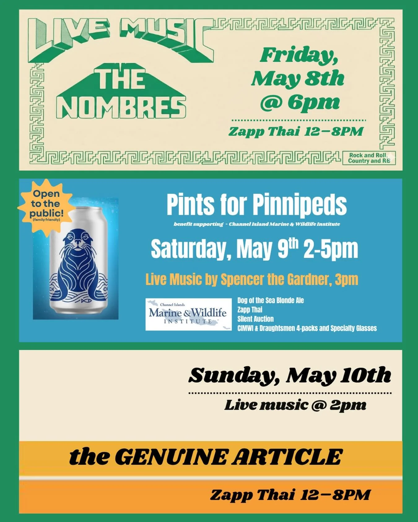Weekend Shenanigans in the Goodland 

🎶 Fri 5/08 | Live Music @ 6pm Kick the weekend off with The Nombres bringing rock &amp; roll, country, and R&amp;B into the mix. Cold drinks, great food, and an easy Friday night vibe. Bring your dancing shoes.
