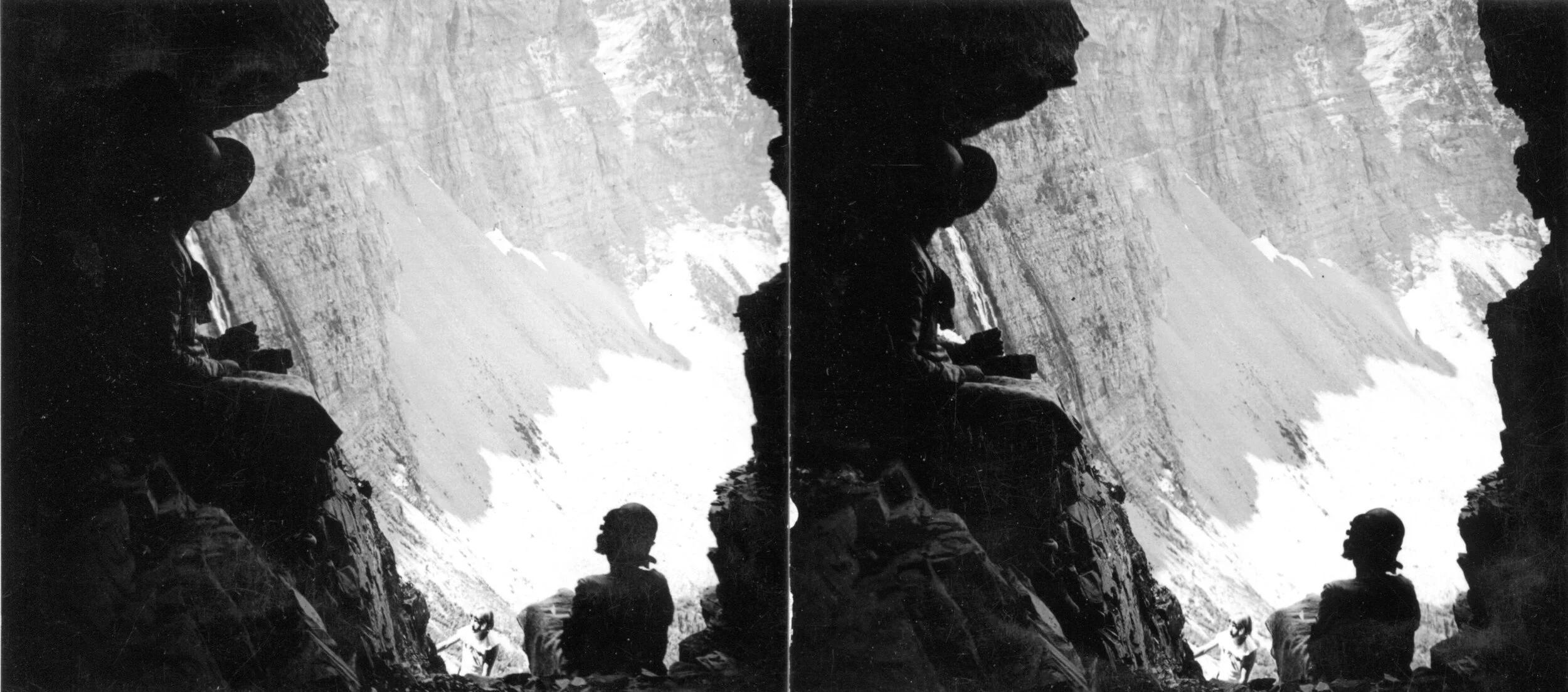 Emerging from Crypt Lake tunnel