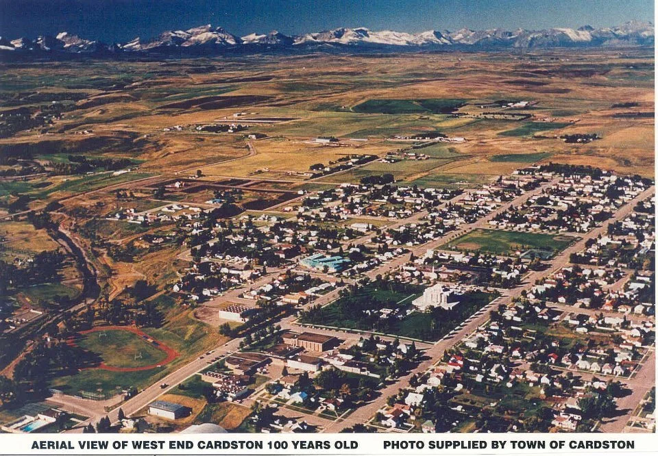 Cardston, aerial view
