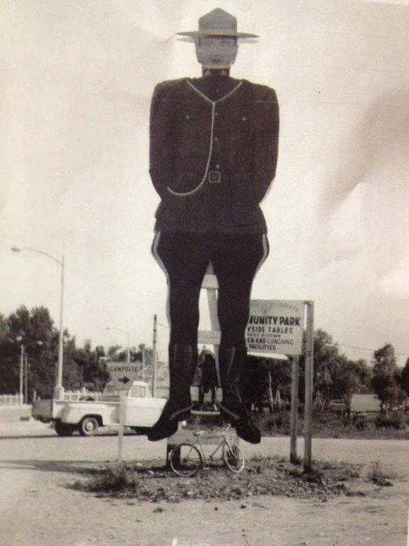 Cardston mountie Statue circa, 1965