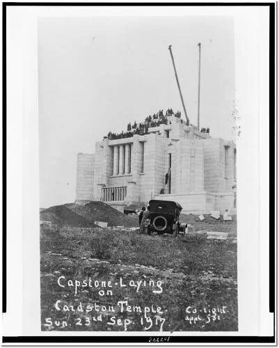 Cardston temple capstone laying