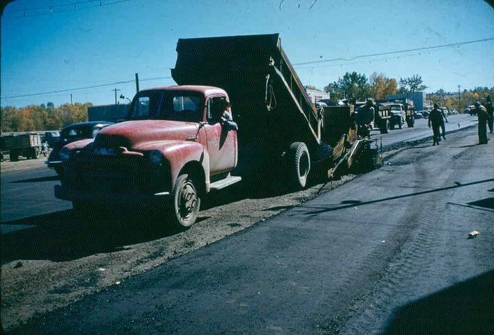 Original paving of main street, 1957