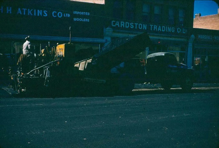 Original paving of main street, 1957