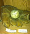Baseball glove and ball