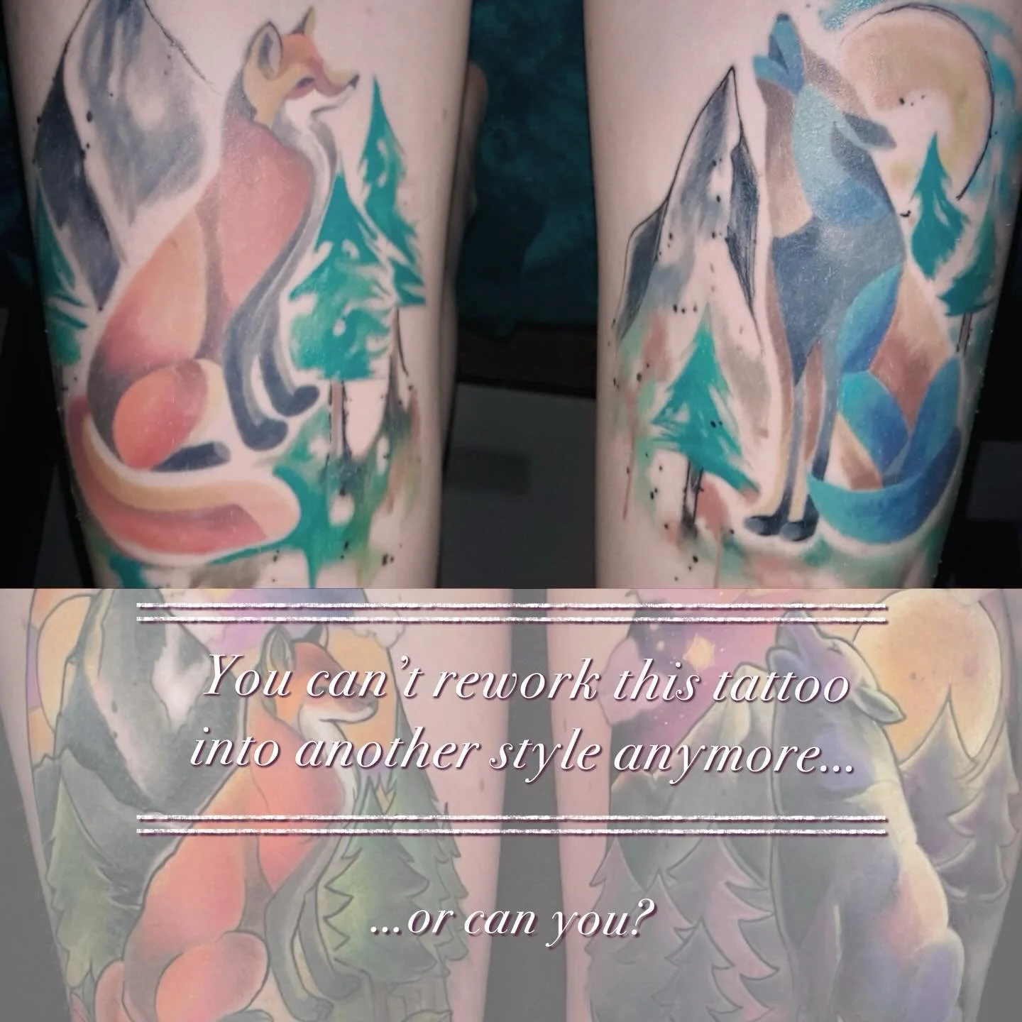 Can you rework those into your style without covering the whole thighs even more? Say no more! 
One from the backlog. 

Ich liebe cover ups und reworks, grade wenn ich mir im ersten Moment nicht direkt vorstellen kann wie wir das angehen k&ouml;nnen.