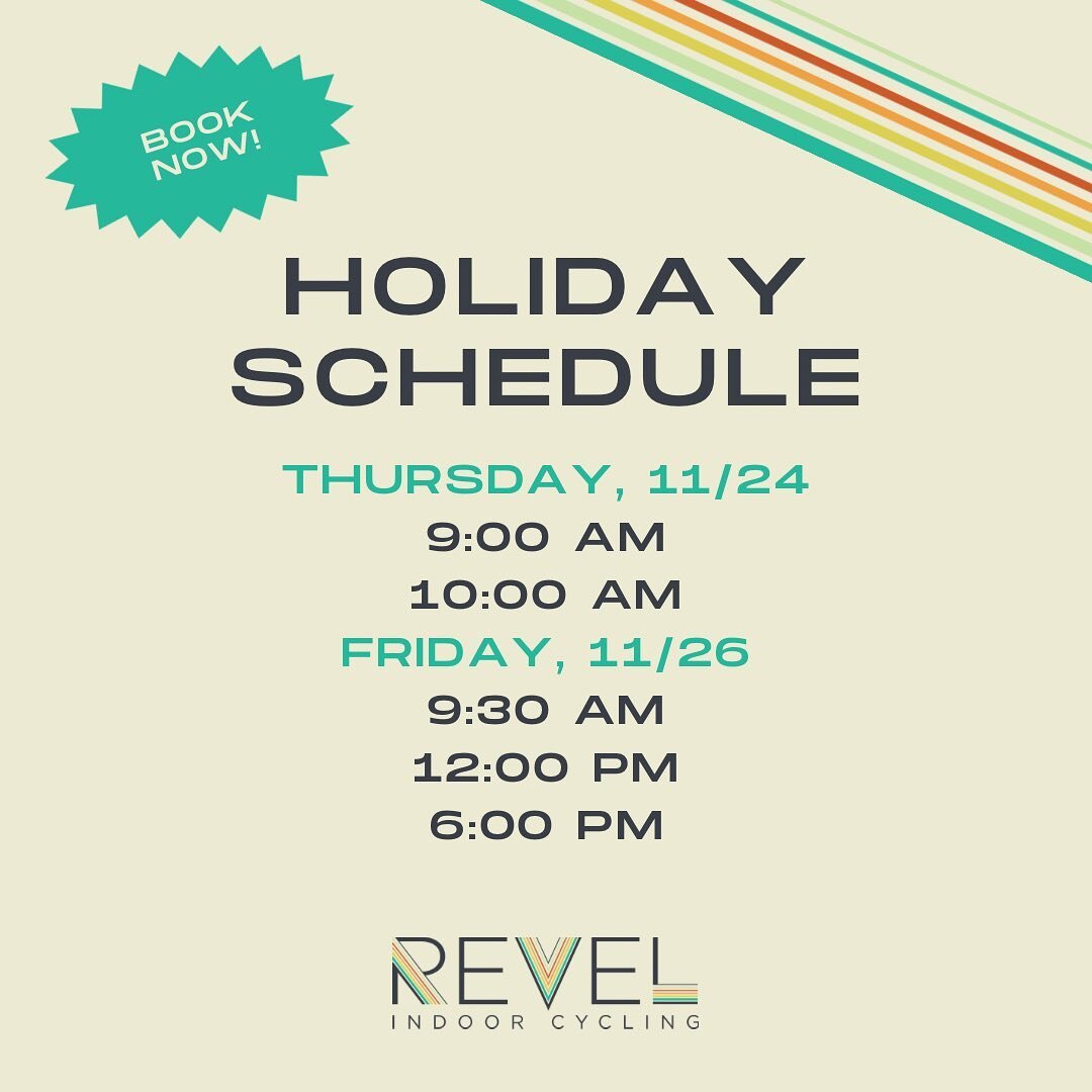 Heads up, we&rsquo;ve got a modified schedule this week ‼️

But don&rsquo;t worry we got you covered 😎 We&rsquo;re still bringing the same energy to help you get through the week 👏🏽

Bikes are open, book now! 🫶🏽
.
.
.
.
#revel #revelpdx #revelin