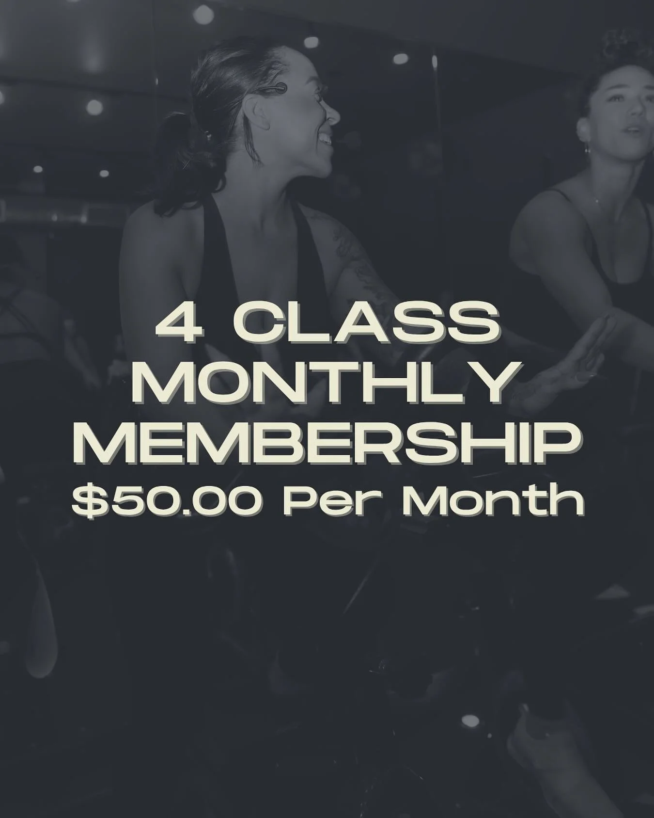 Ready to start? Portland&rsquo;s best fitness package is here!

4-Classes/Month Membership:
&bull; $50/month
&bull; First month FREE if you join within a week of your first class
&bull; 6-month commitment required

Sign up, show up, then brag to your