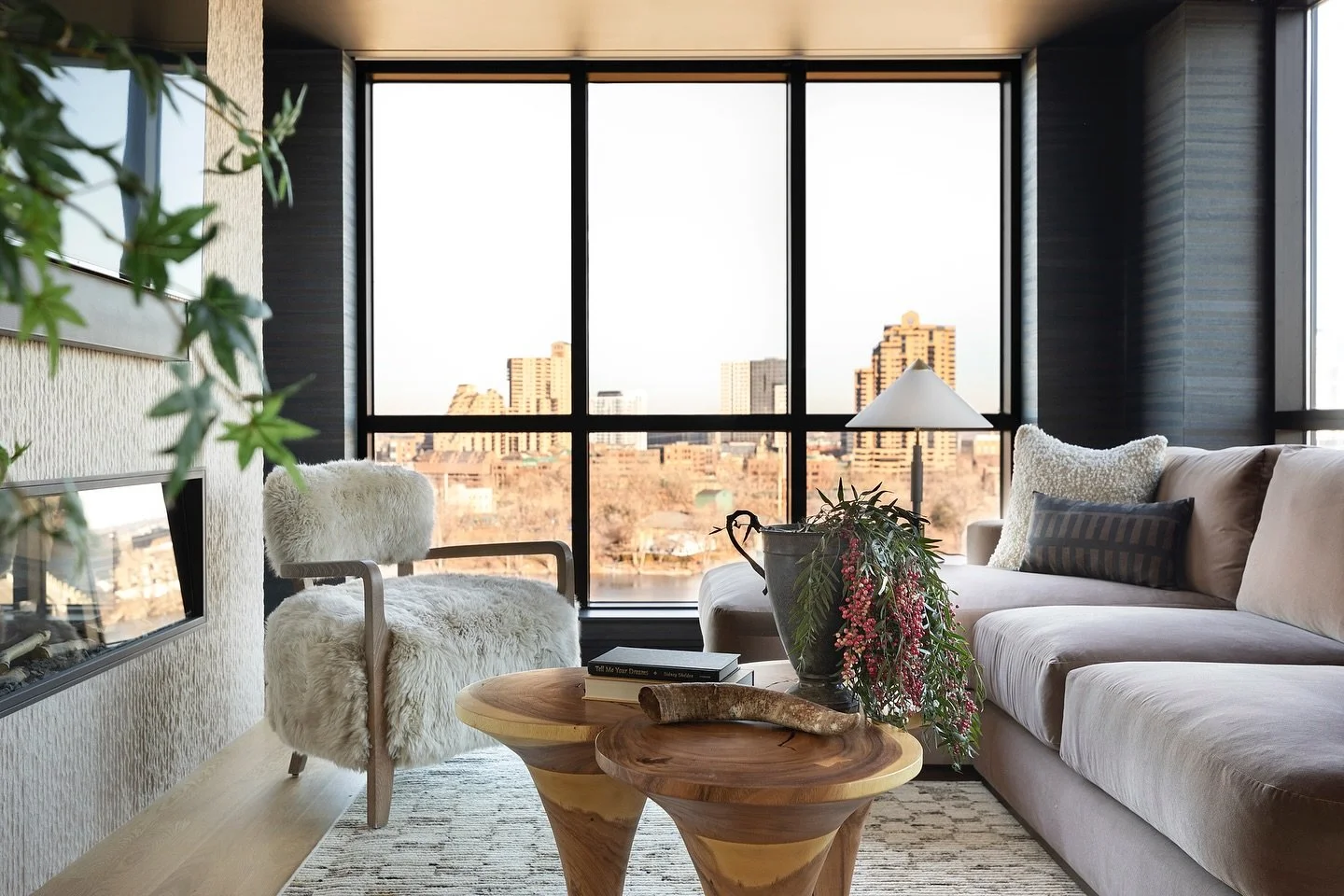 One of our favorite luxuries in this space are the motorized shades, hidden neatly in the soffit. With one click, the whole mood can shift, softening light, creating privacy, and lessening glare. It&rsquo;s subtle upgrades like this that make the big