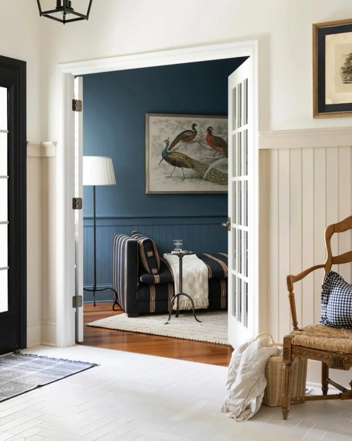 These before and after images tell a story of a once tight kitchen with only room for one to cook, now a space with a calm &amp; purposeful flow. It will tell of the marsh views that inspired the design and the subtle English influences that create a