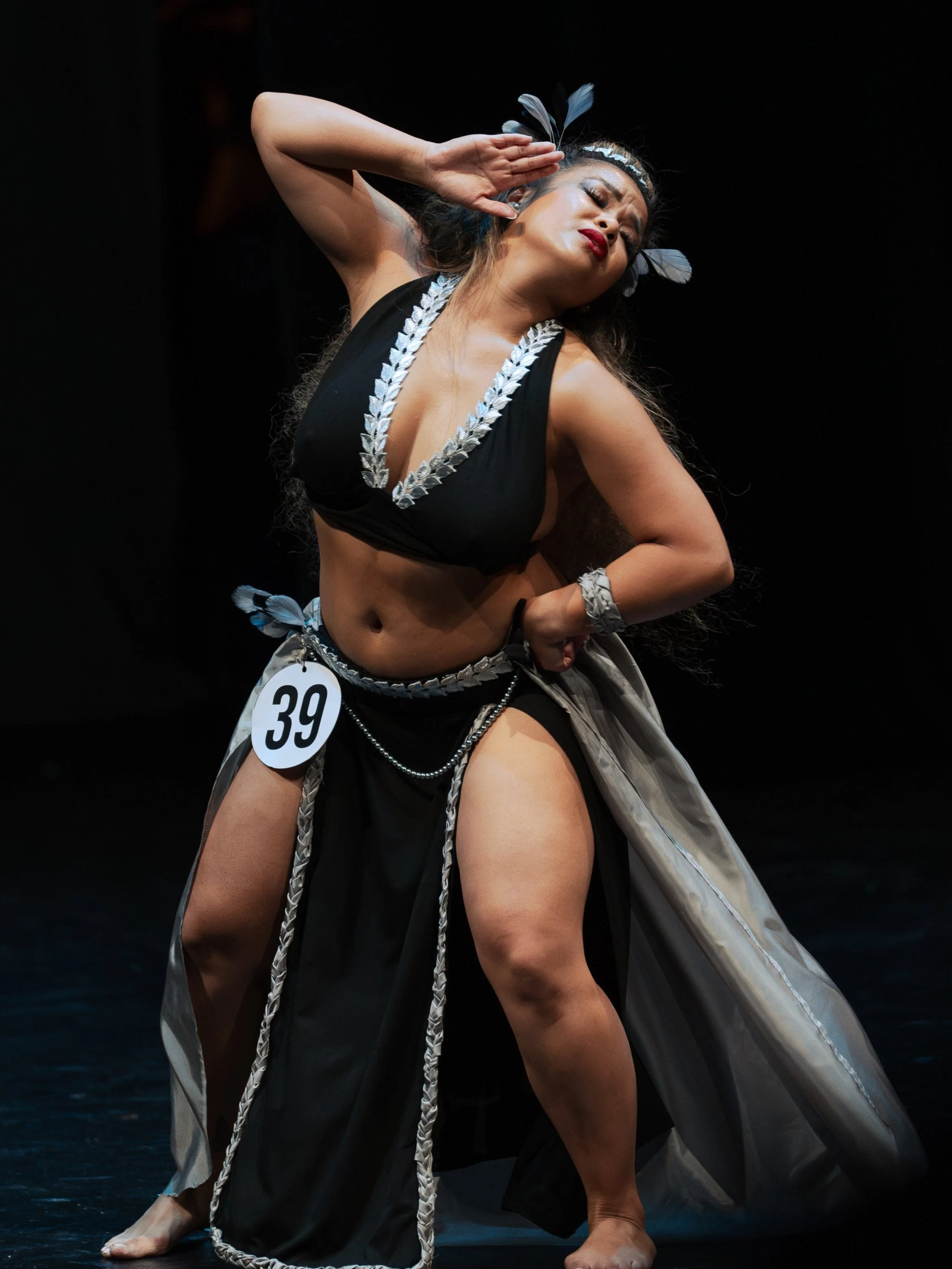 Dancer in traditional costume performing on stage