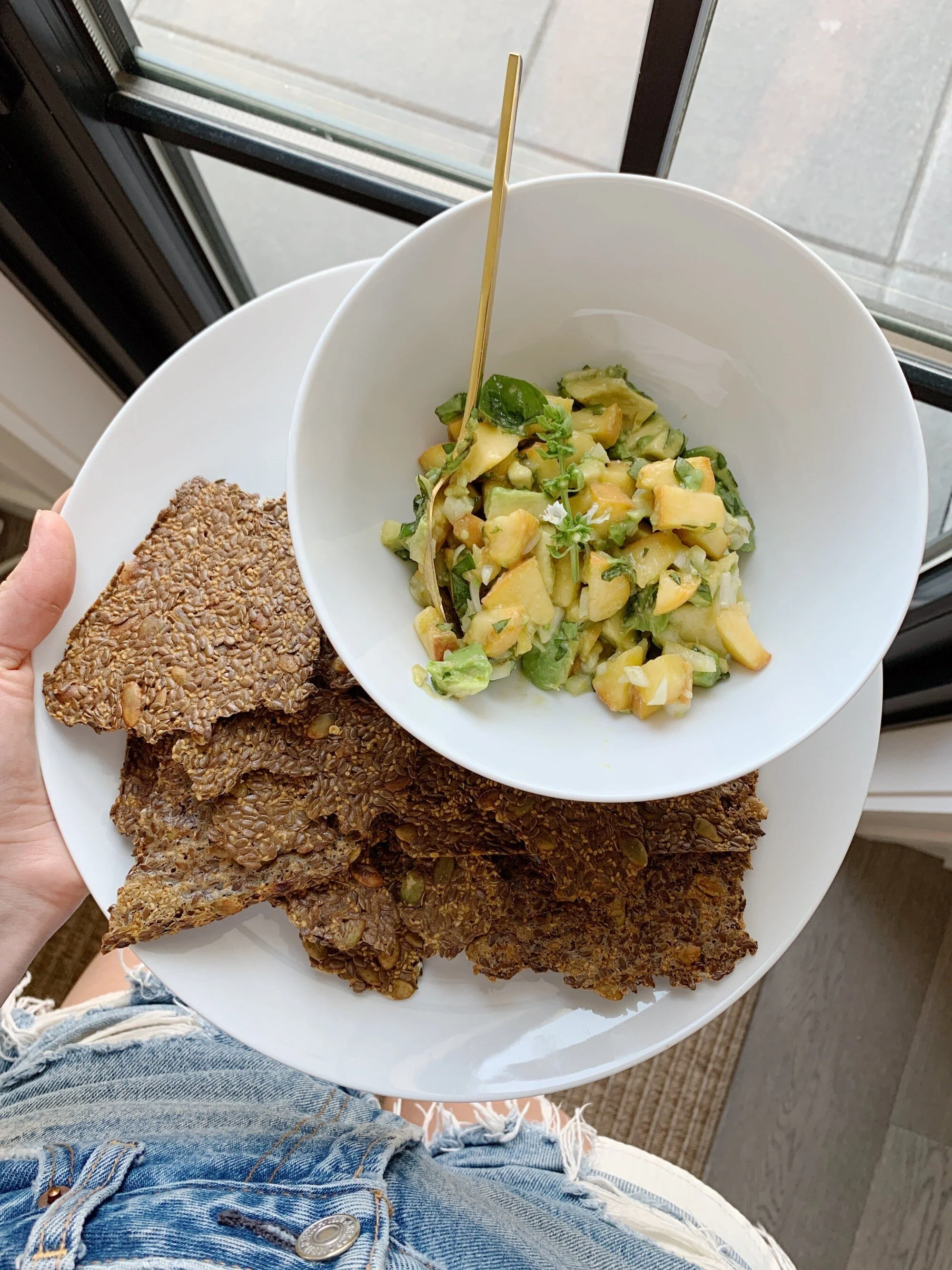 Peach Basil Salsa &amp; My Favourite Crackers