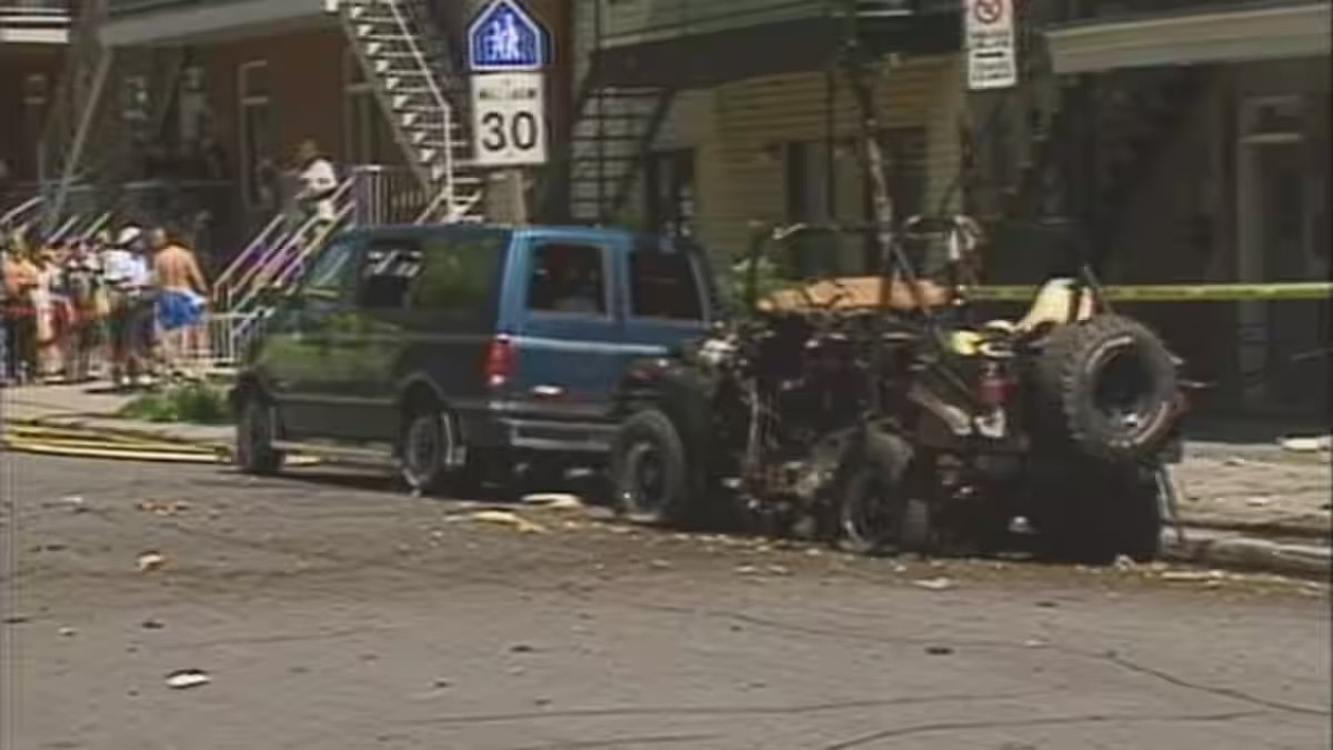  Carcasse de la Jeep  Source : TVA Nouvelles 