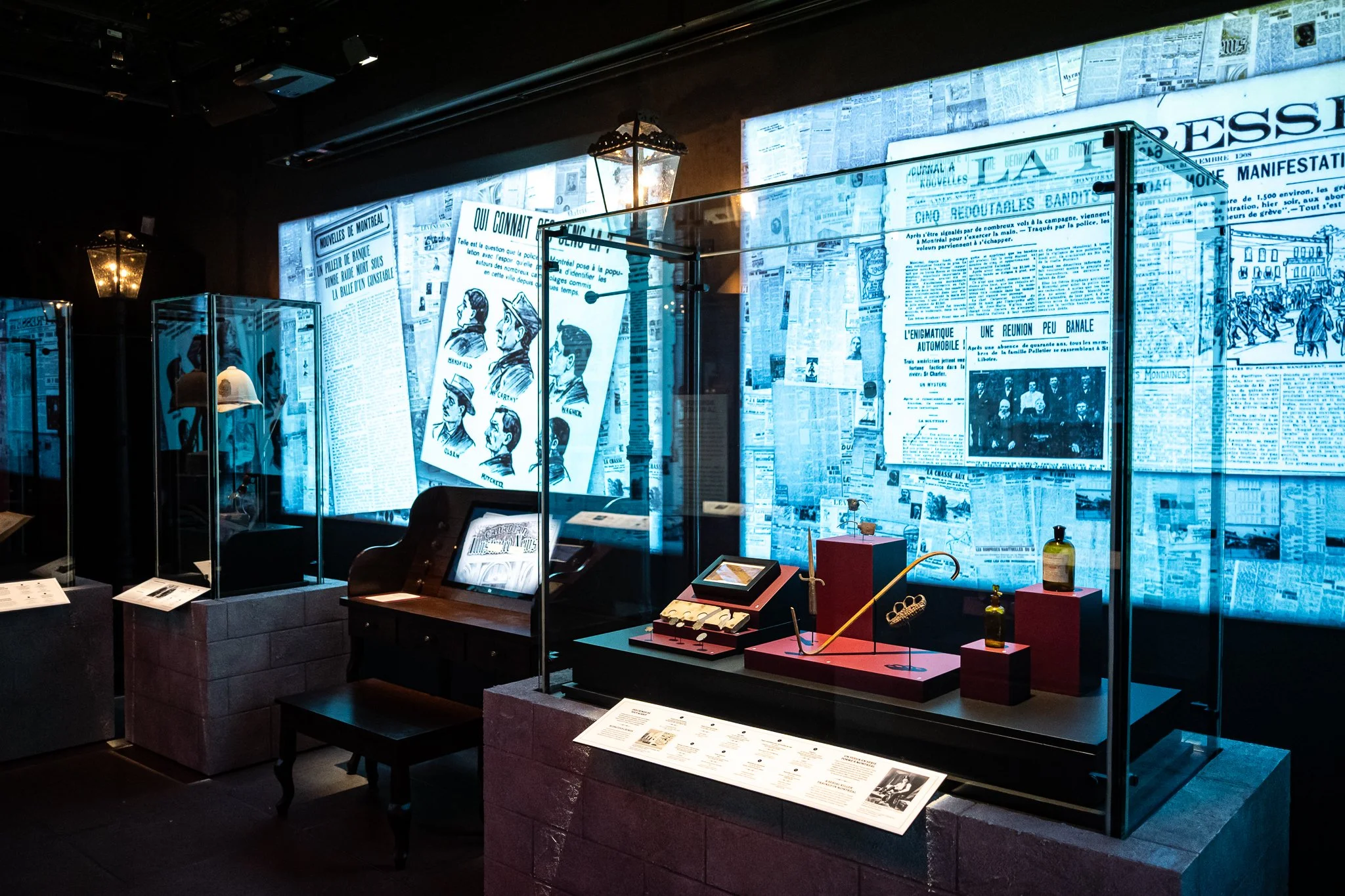 Section sur les débuts de la police à Montréal, fin 19e–début 20e. Collection du patrimoine de la Sûreté du Québec © Audrey McMahon / Pointe-à-Callière