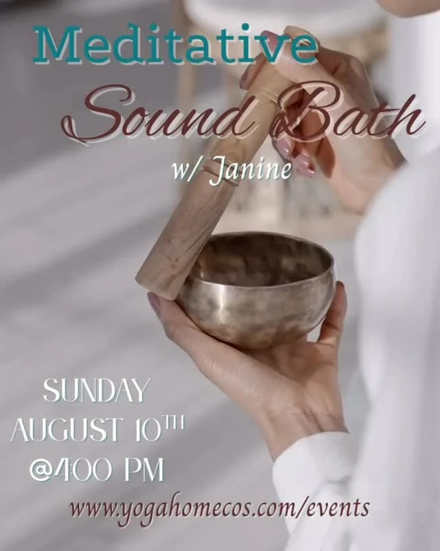 🧘‍♀️ Enjoy the healing and meditative benefits of sound healing! 🛎️
😊 Join Janine THIS SUNDAY at 4 for this peaceful 75min. offering and soak in the vibrational benefits! 🥰
😊 This sound bath allows you to relax in a space filled with soot