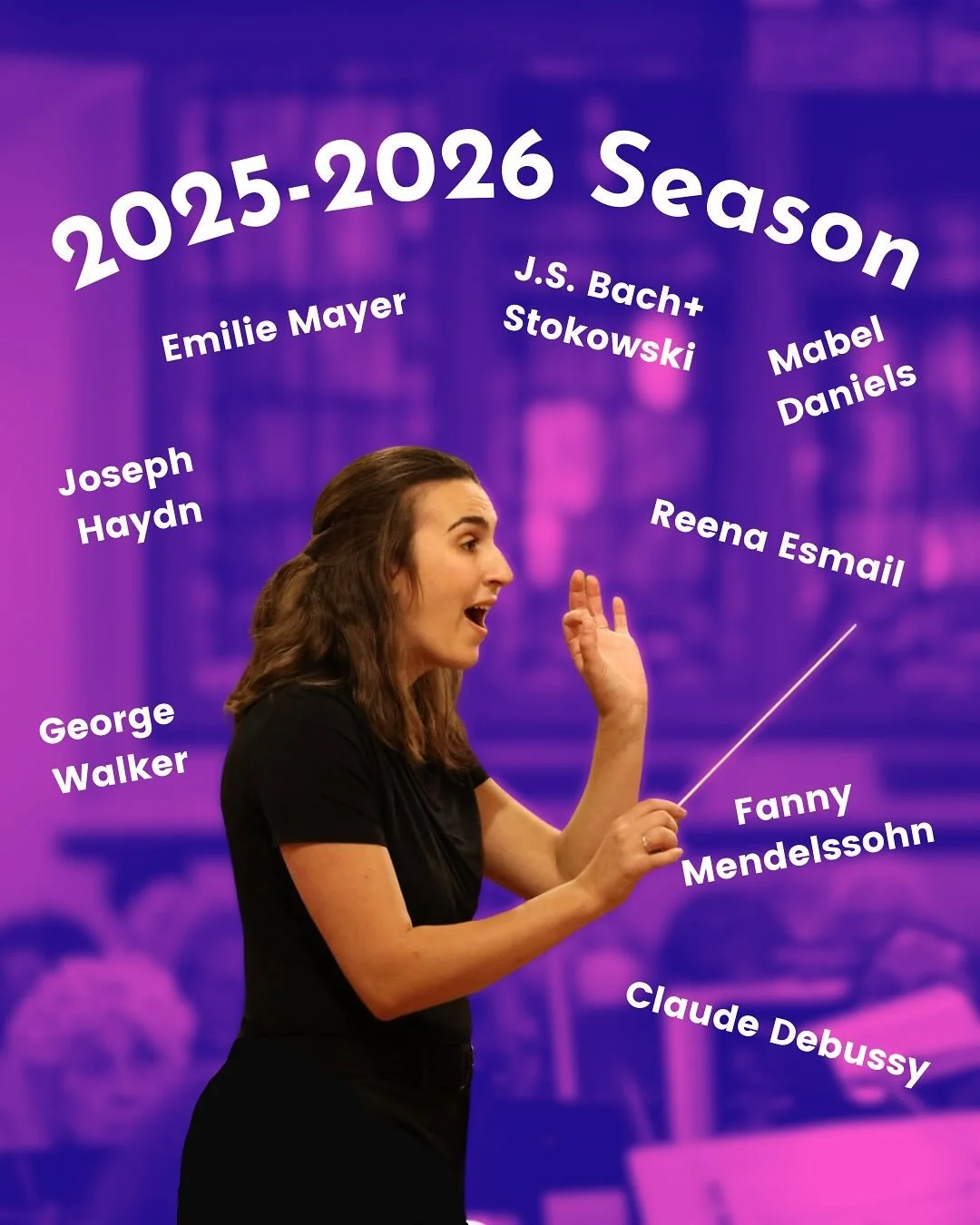 ✨ Season announcement! 2025 and 2026 are going to be FUN (podium) TIMES ⏰
✨So excited to be continuing my work with The Broadway Bach Ensemble @broadwaybach and to debut with The Monmouth Symphony @monmouthsymorch (my local orchestra!) on a program t