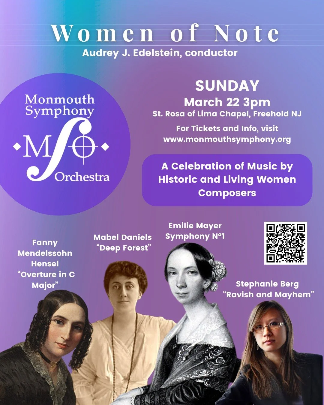 I am excited for my debut with the @monmouthsymorch Monmouth Symphony Orchestra on March 22!  The MSO is my local community orchestra, and I'm thrilled to perform with and for my friends in New Jersey.

In honor of March being Women's History Month, 
