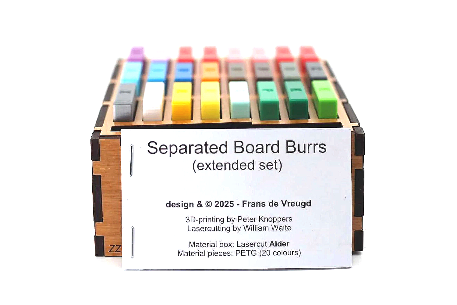Separated Board Burr puzzle set by Frans de Vreugd