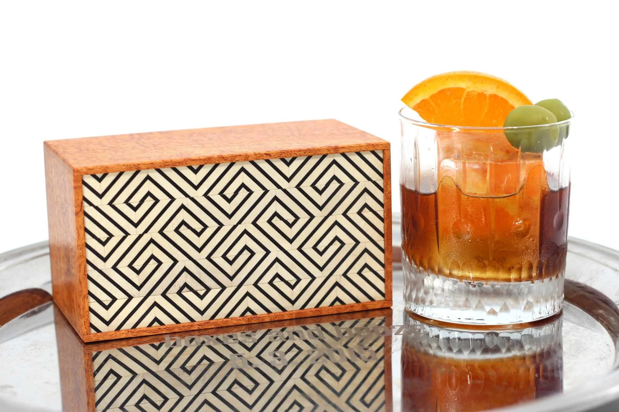 Cafe Vermouth cocktail and Cafe Wall Box puzzle by Kagen Sound