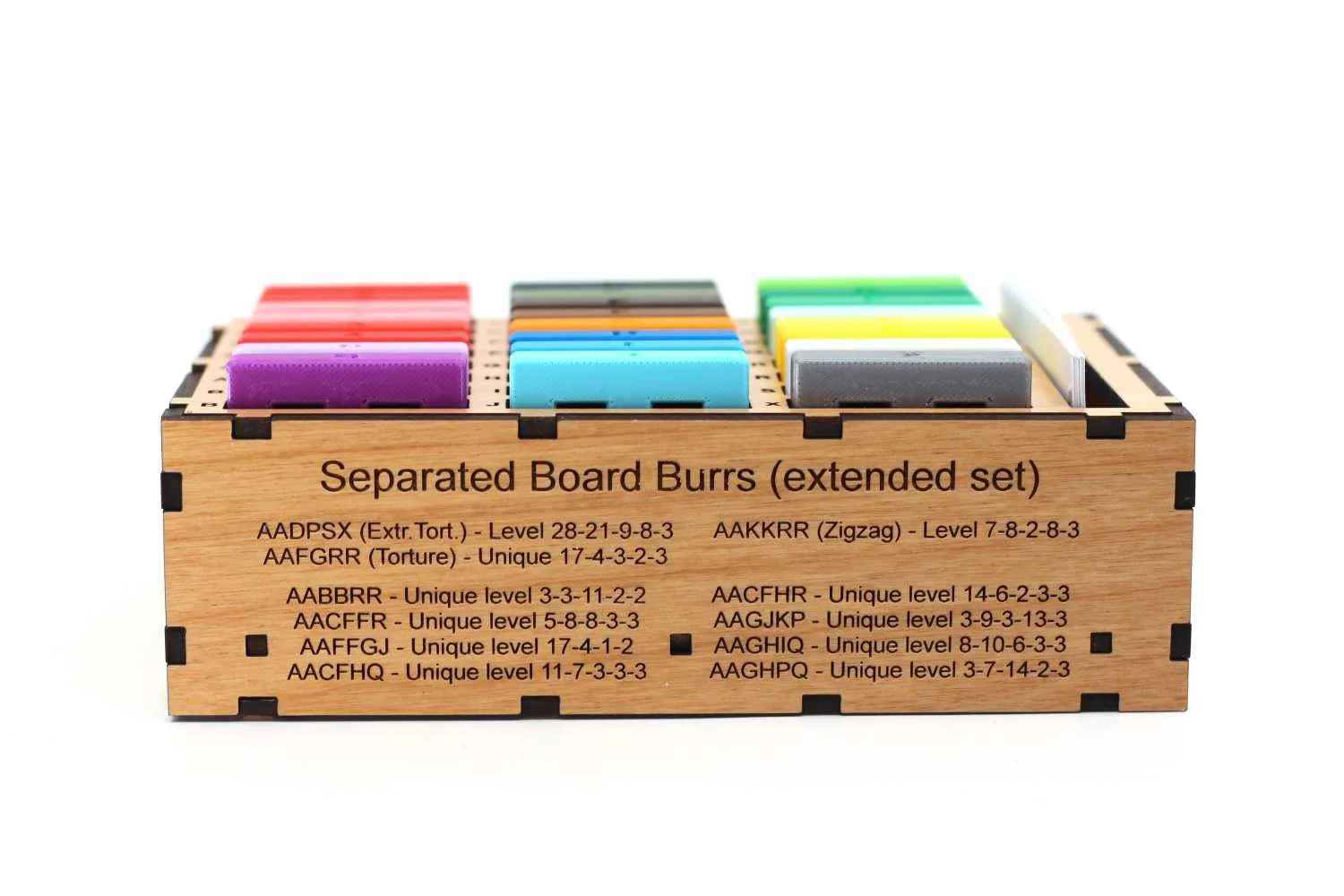 Separated Board Burr puzzle set by Frans de Vreugd