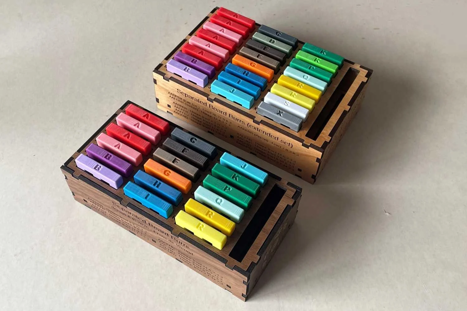 Separated Board Burr puzzle set by Frans de Vreugd