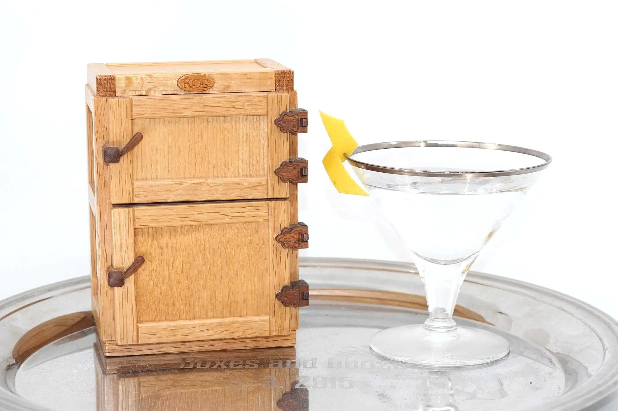 Refrigerator puzzle box by Tatsuo Miyamoto and Bobby's Martini by Bobby Heugel