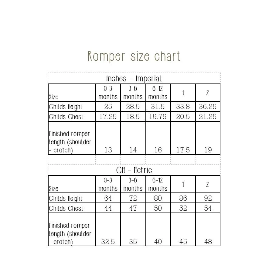 Size Charts Little Bobbin — Little Bobbin