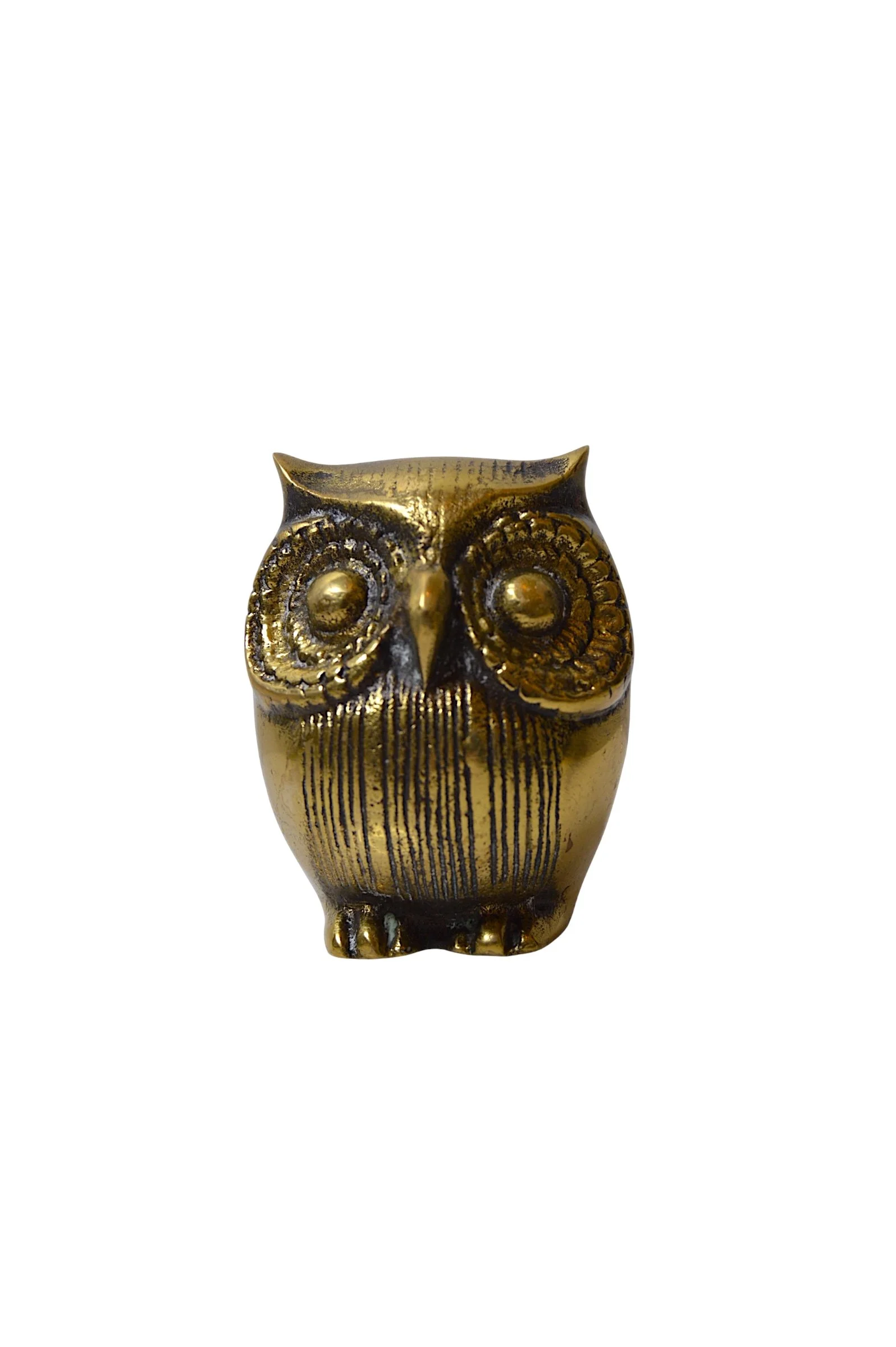 Vintage MCM Brass Owl Metal Figurine