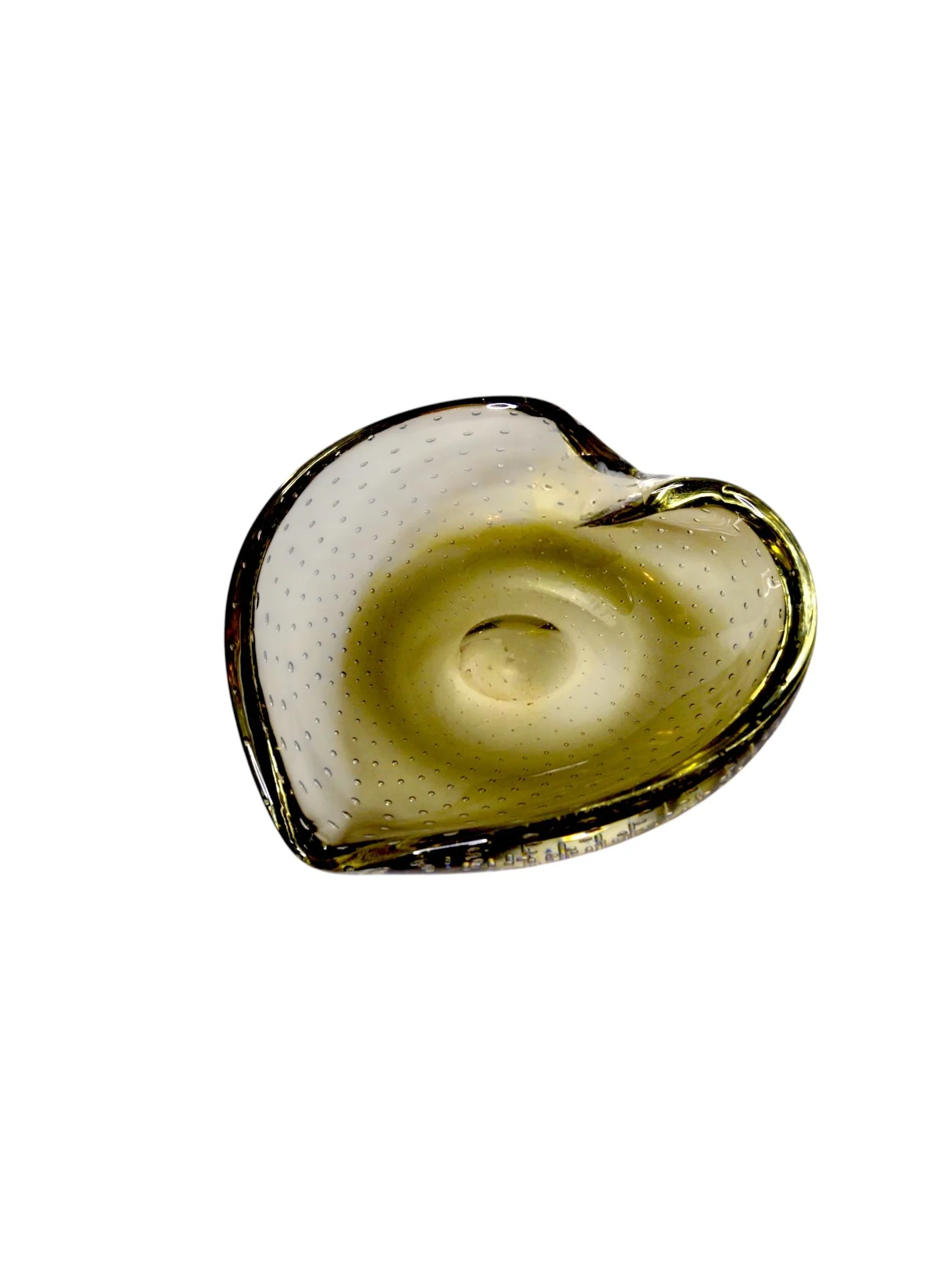 Vintage Murano Glass Heart Shaped Candy Dish
