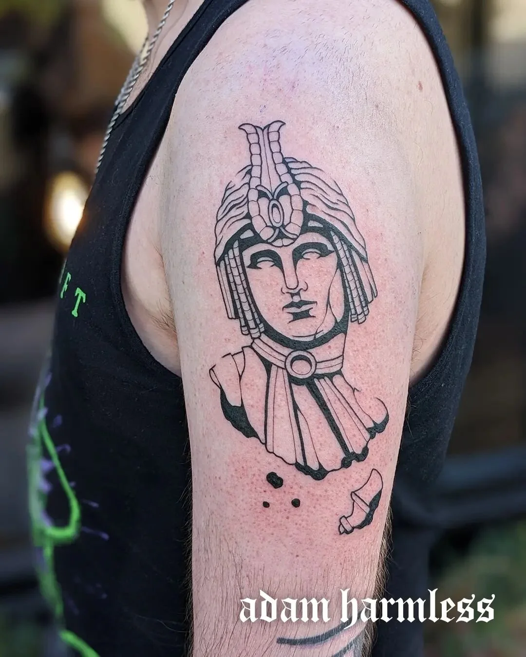 Satisfied my unhealthy sculpture obsession with this crumbly Neith piece for Charlie. Thanks so much for the cool idea :)⁠
.⁠
Eco-conscious and Vegan tattooing 🌱💚⁠
Based at @harmlesstattoo⁠
For enquiries, please email hello@adam-willett.com or visi