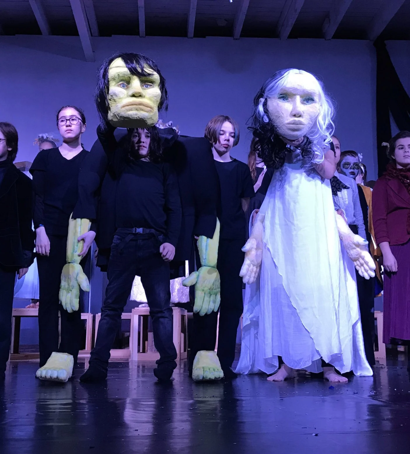 Frankenstein's monster and his Bride for Philly PACK's production of Frankenstein, 2019
