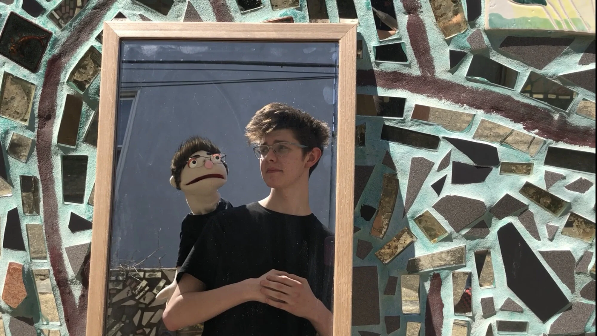 Portrait puppet for video project, 2021