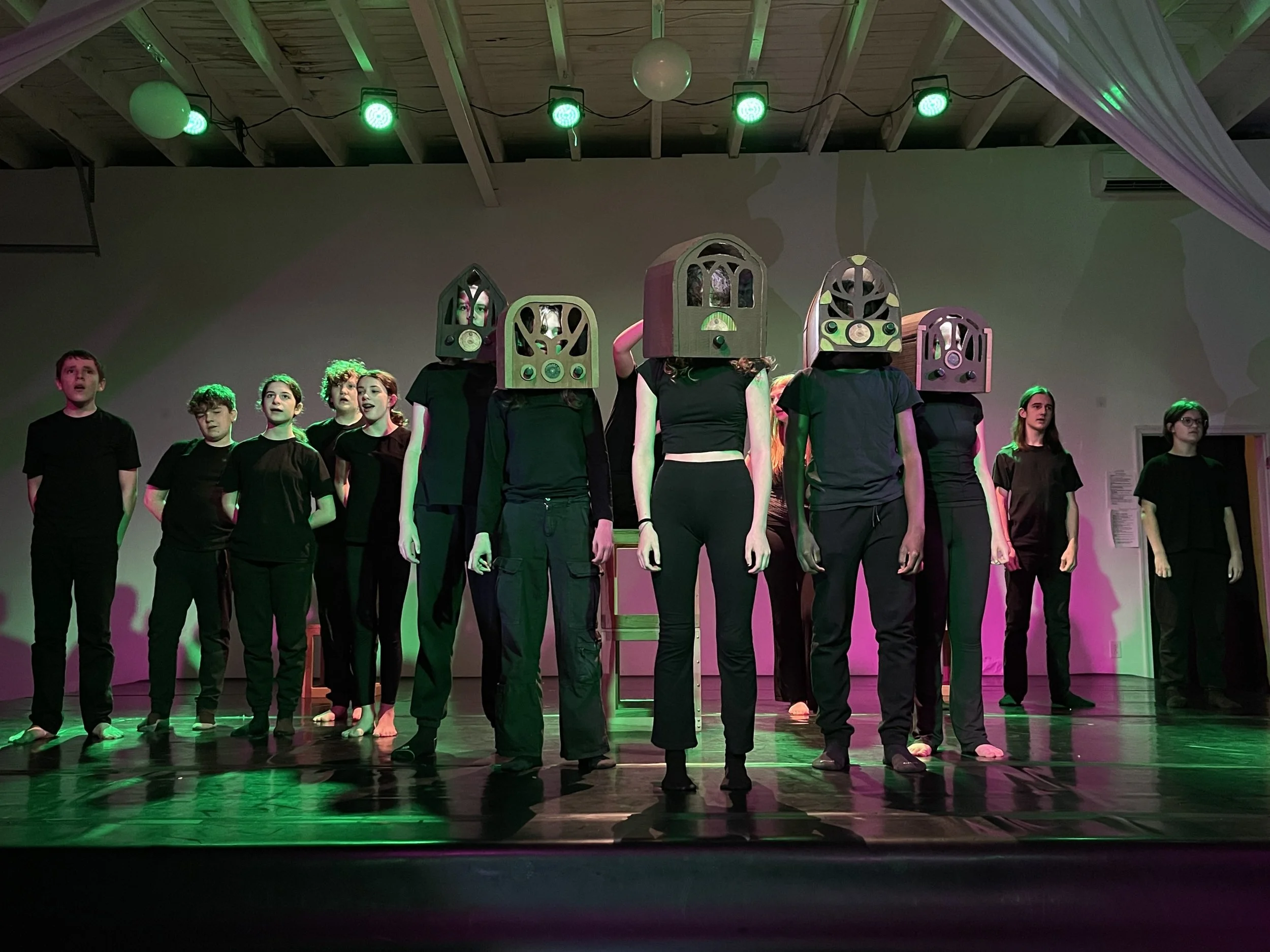 Wearable radios for Philly PACK's production of War of the Worlds, 2024