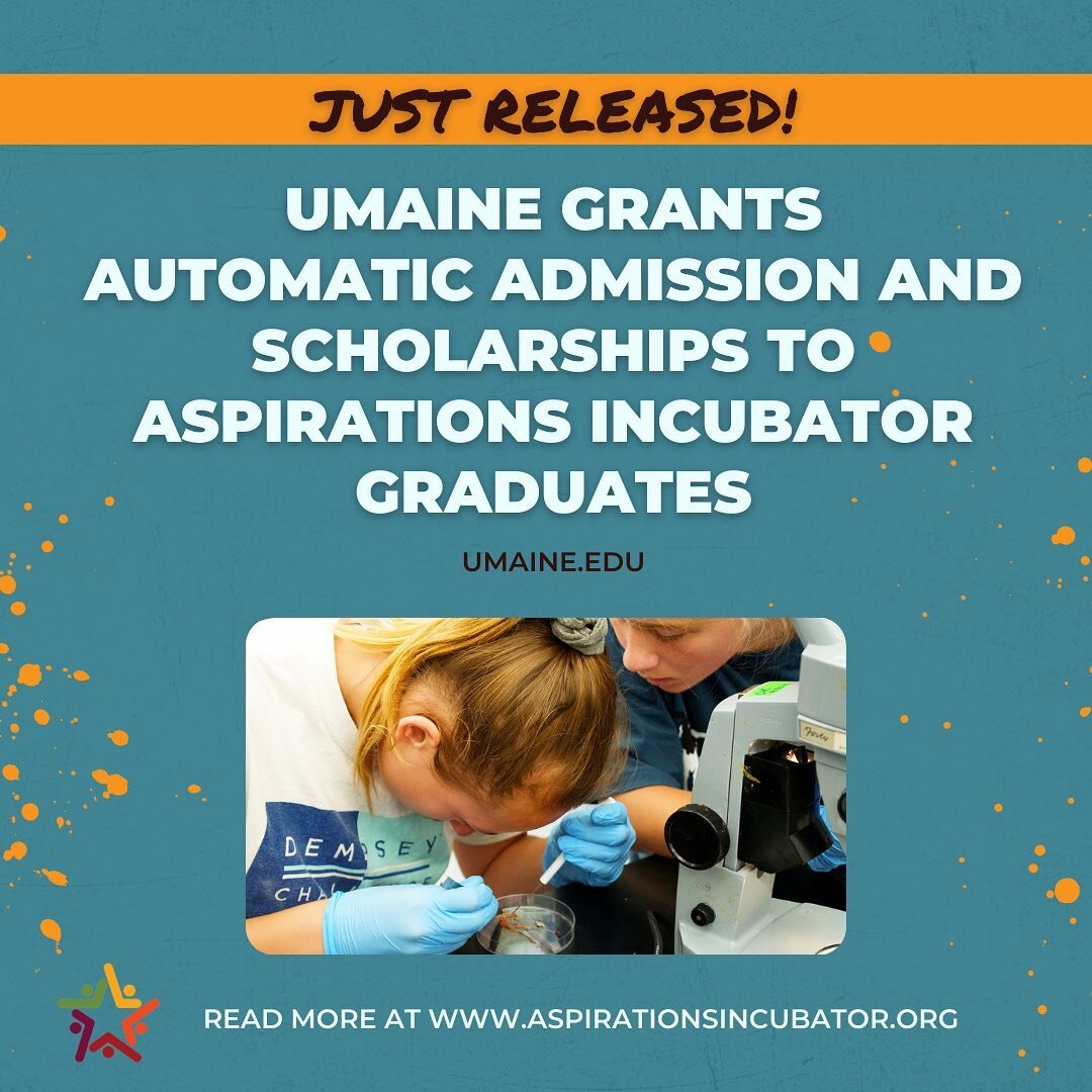 &ldquo;This is a huge step forward for the @aspirationsincubator program and, more important, for the students whose aspirations we have sought to build and nurture.&rdquo;
Read more at the link on our blog! @university.of.maine