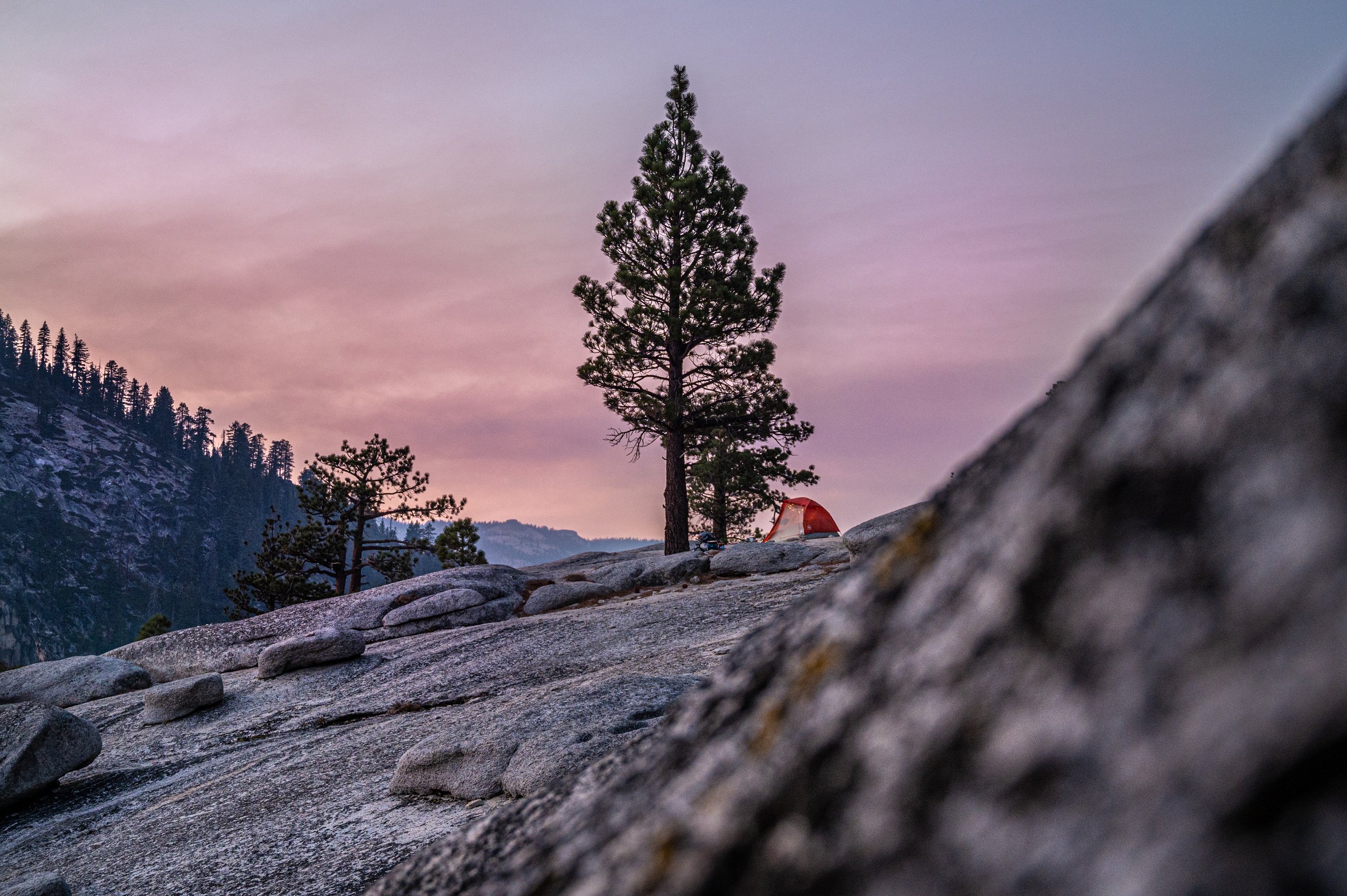 Capmsite near Yosemite Point. October, 2020.