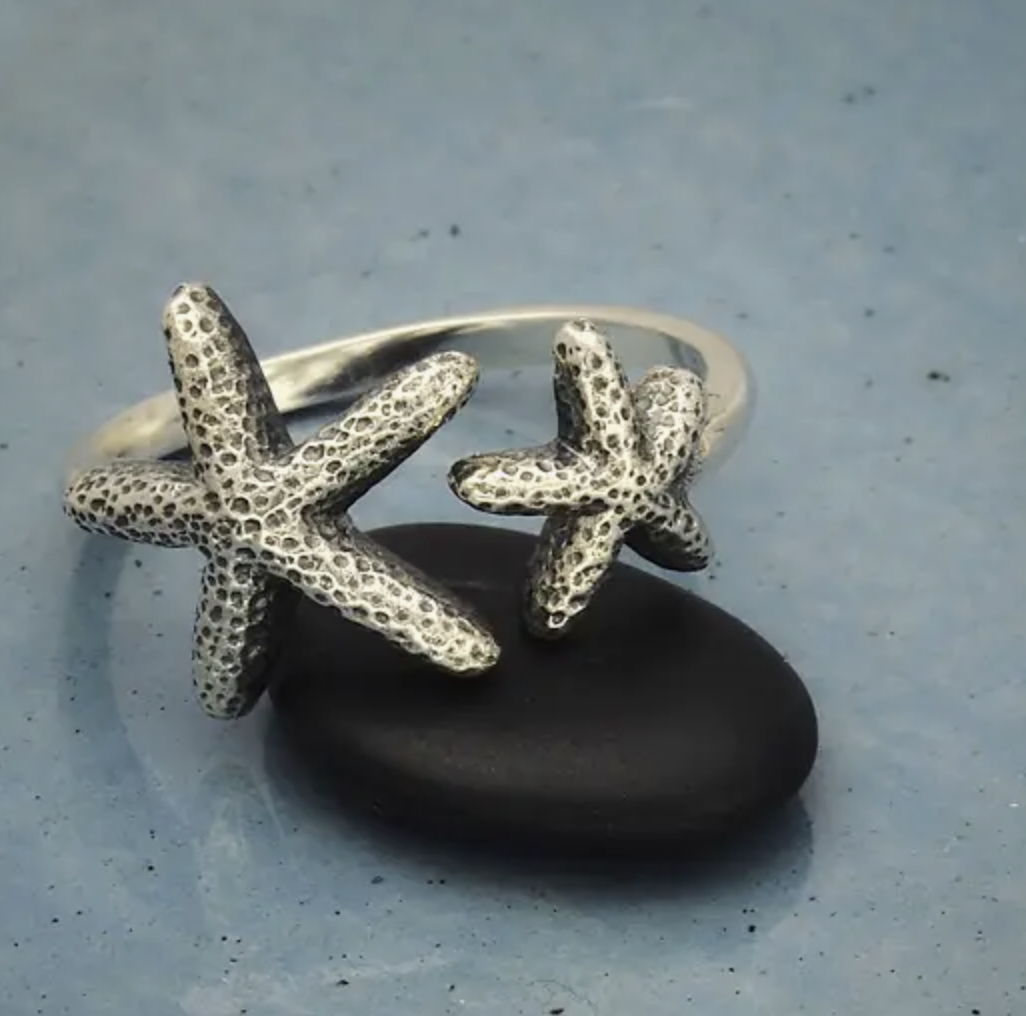 Starfish Ring - Sterling Silver & Adjustable