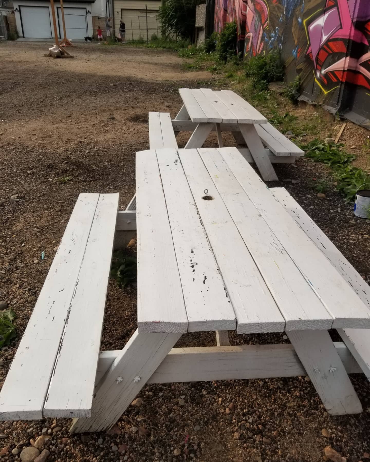 Before and after photos of my latest picnic table project! Which table is your favorite?