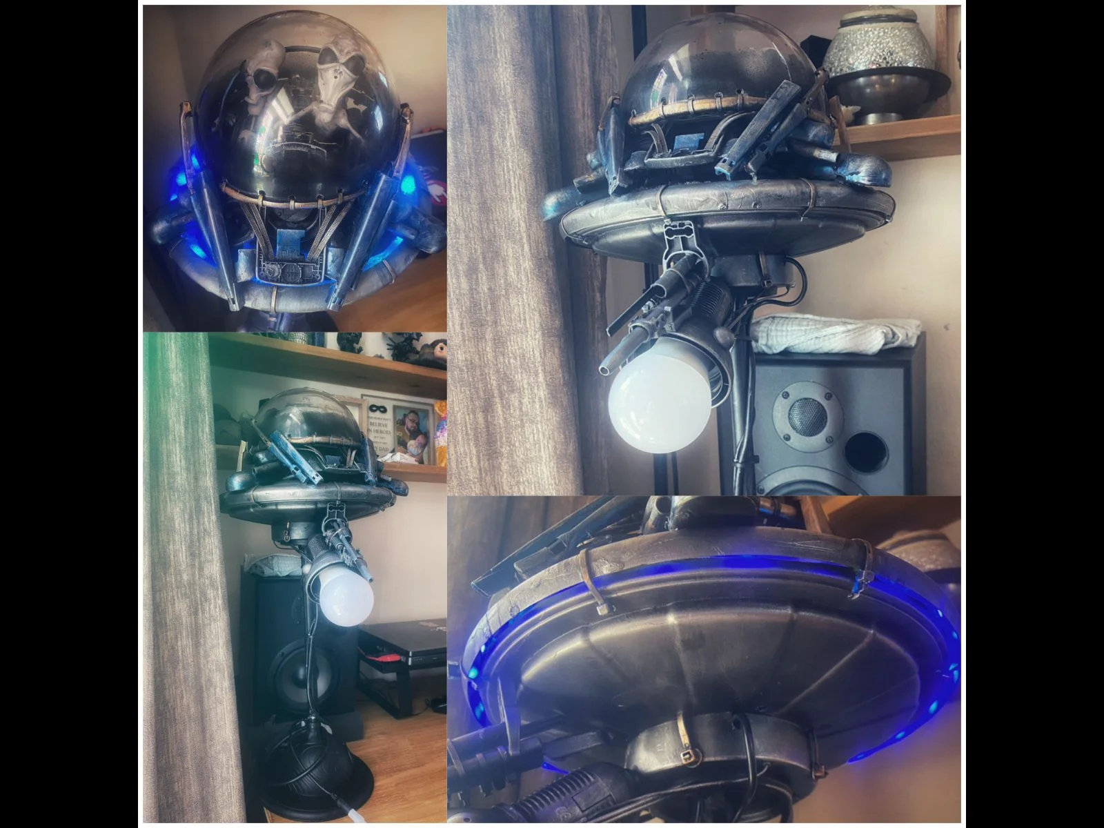 Photos of a custom made UFO lamp