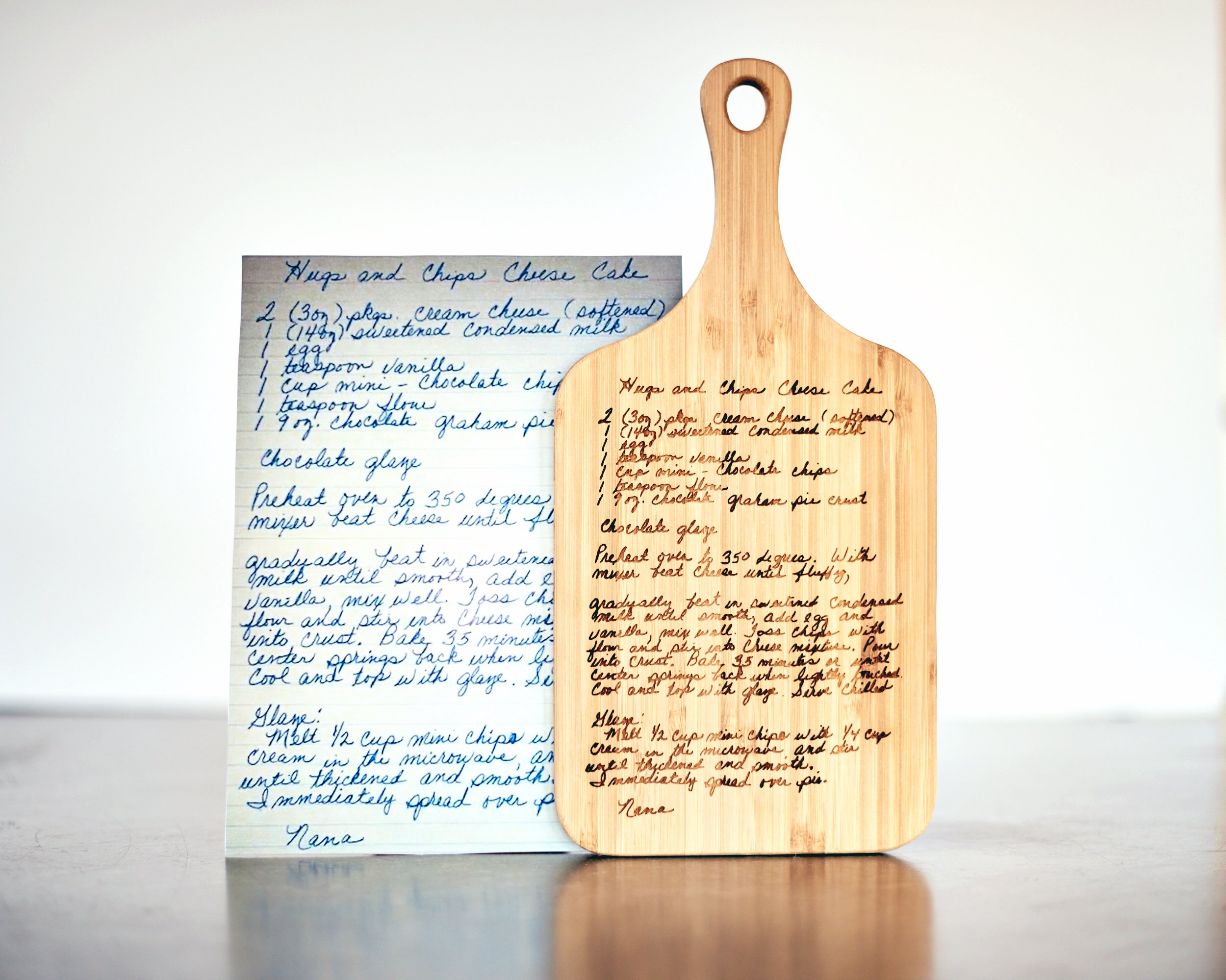 Housewarming Gift Personalized Writing Wood and Marble Cutting Board Handwritten Recipe Custom Charcuterie Board