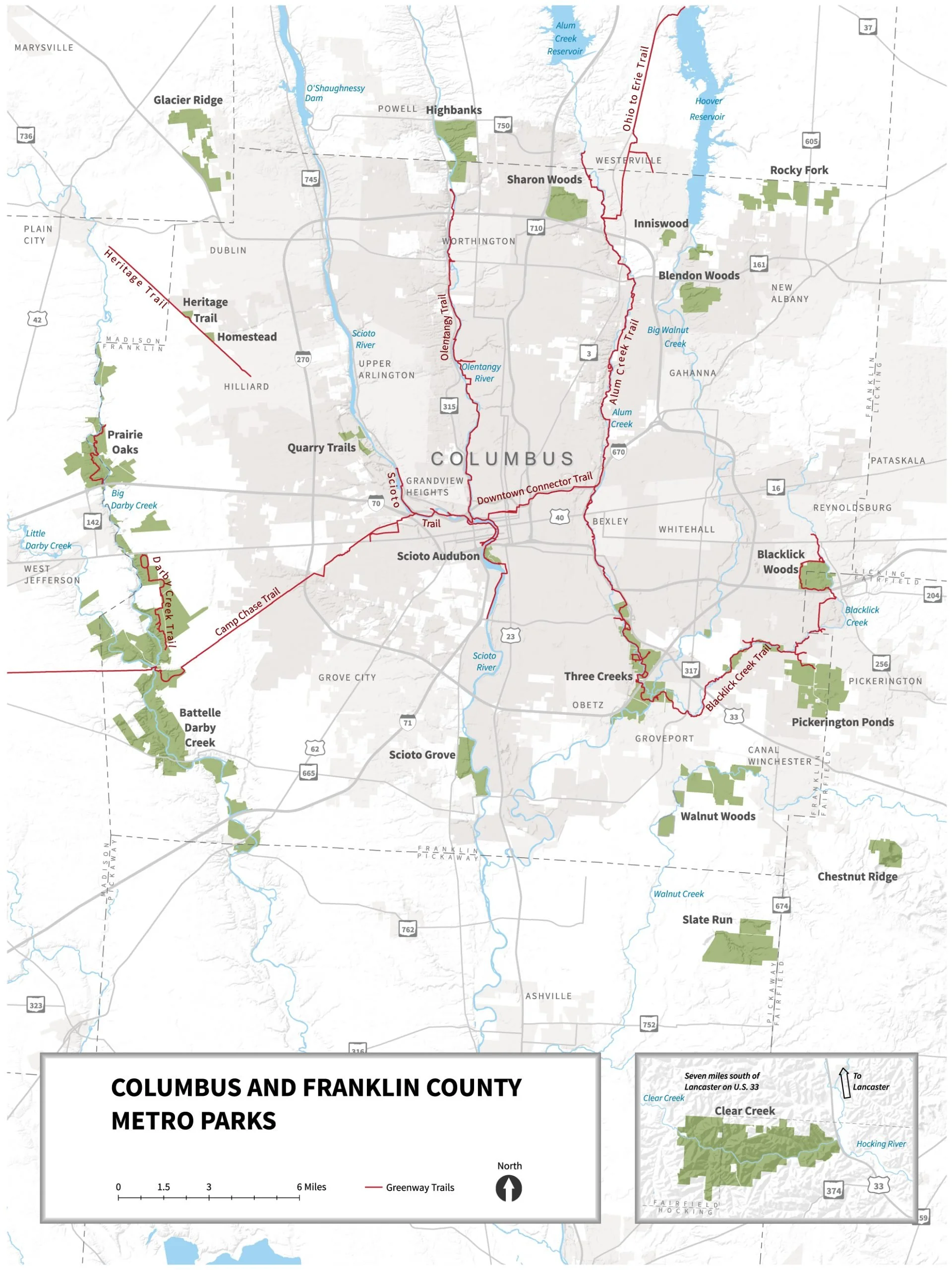 Columbus & Franklin County Metro Parks Map