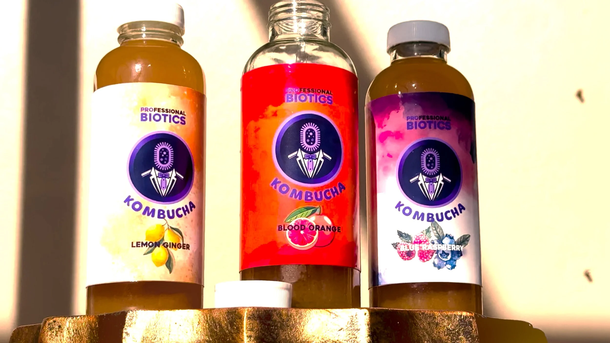 Kombucha Bottles Poolside