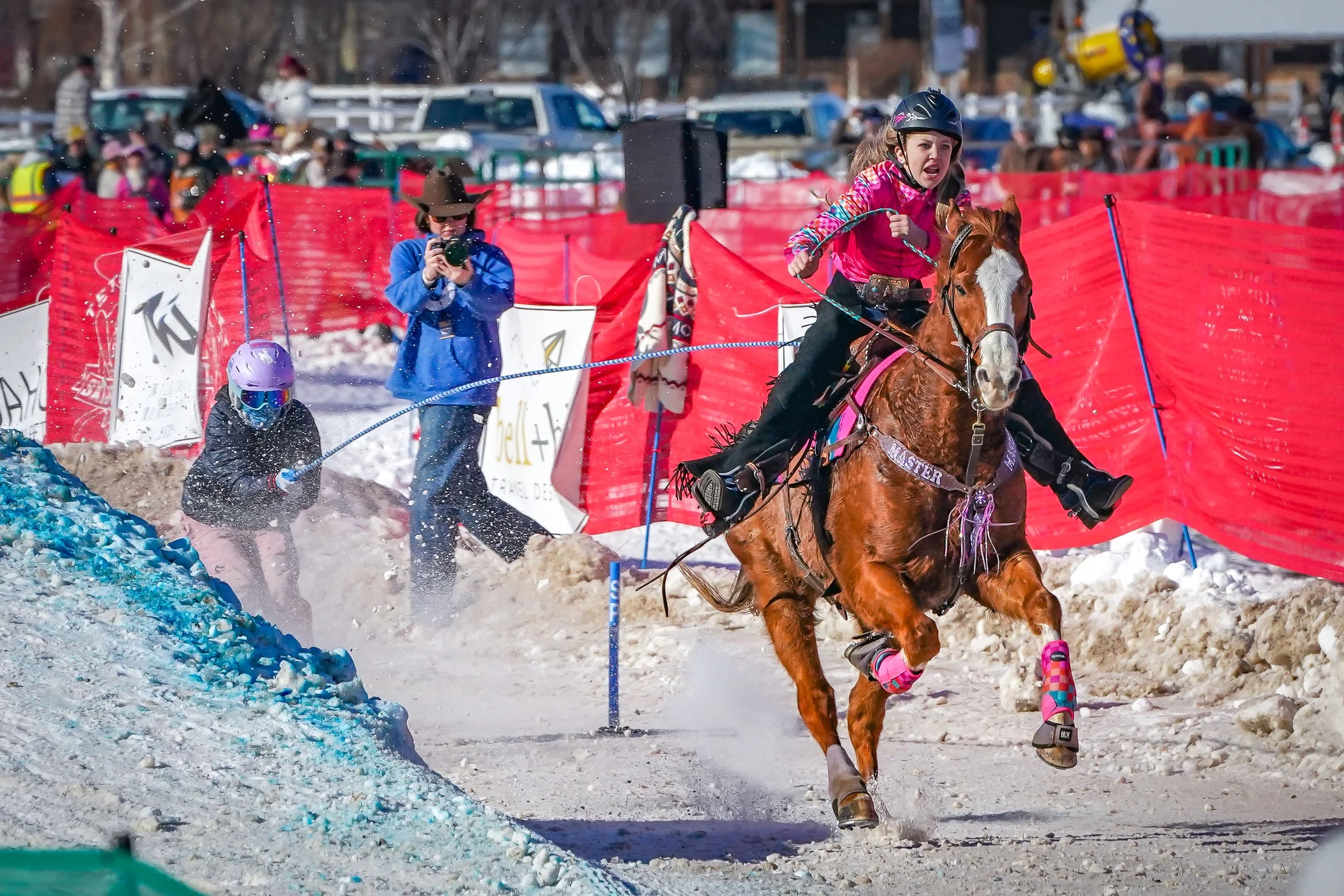 The course didn't have snow, so they had to make snow for days before the event!