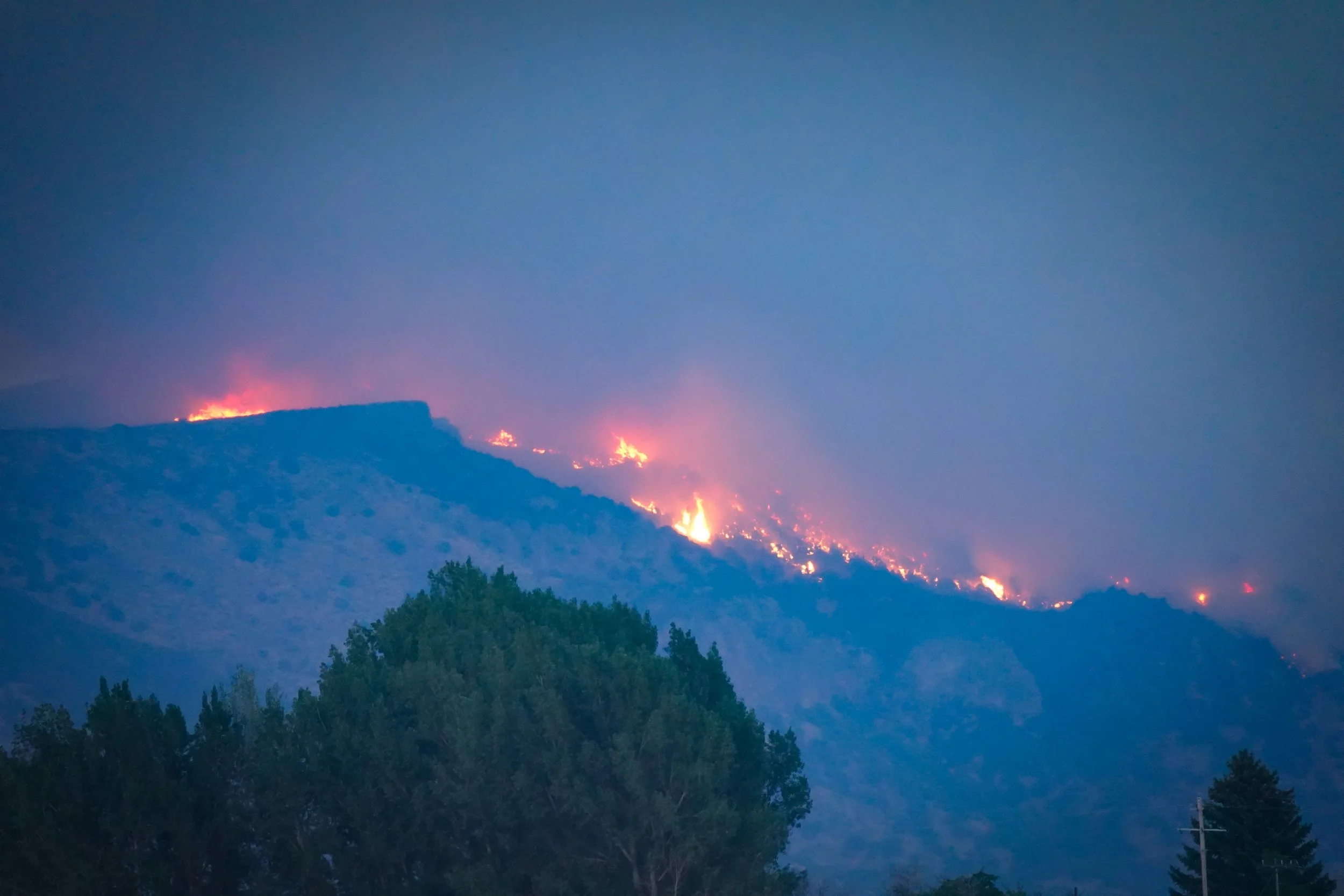 The Big Rock Fire - burning through Heise, ID, just about 7 miles away from our home.  As of 8/1/26, the fire has grown to 2400 acres.