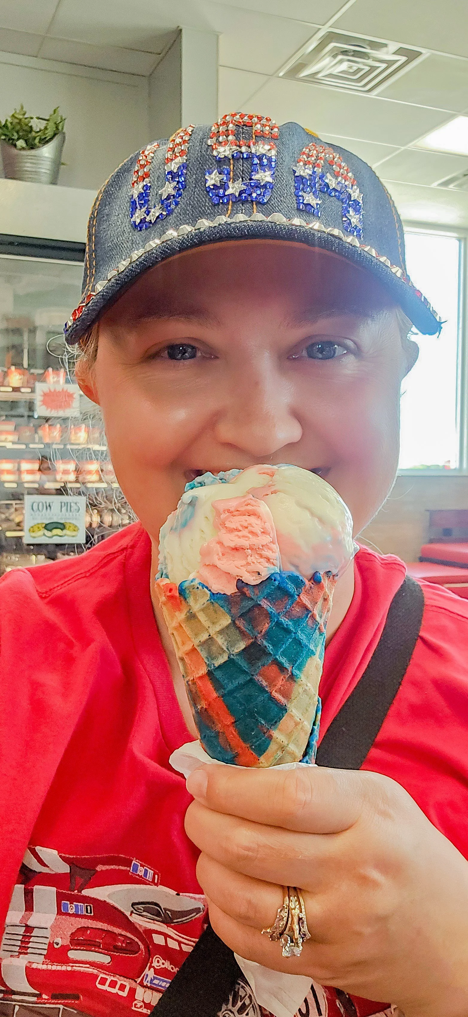 Tried out Reed's Dairy on the 4th and enjoyed their Red, White, and Blue ice cream cone