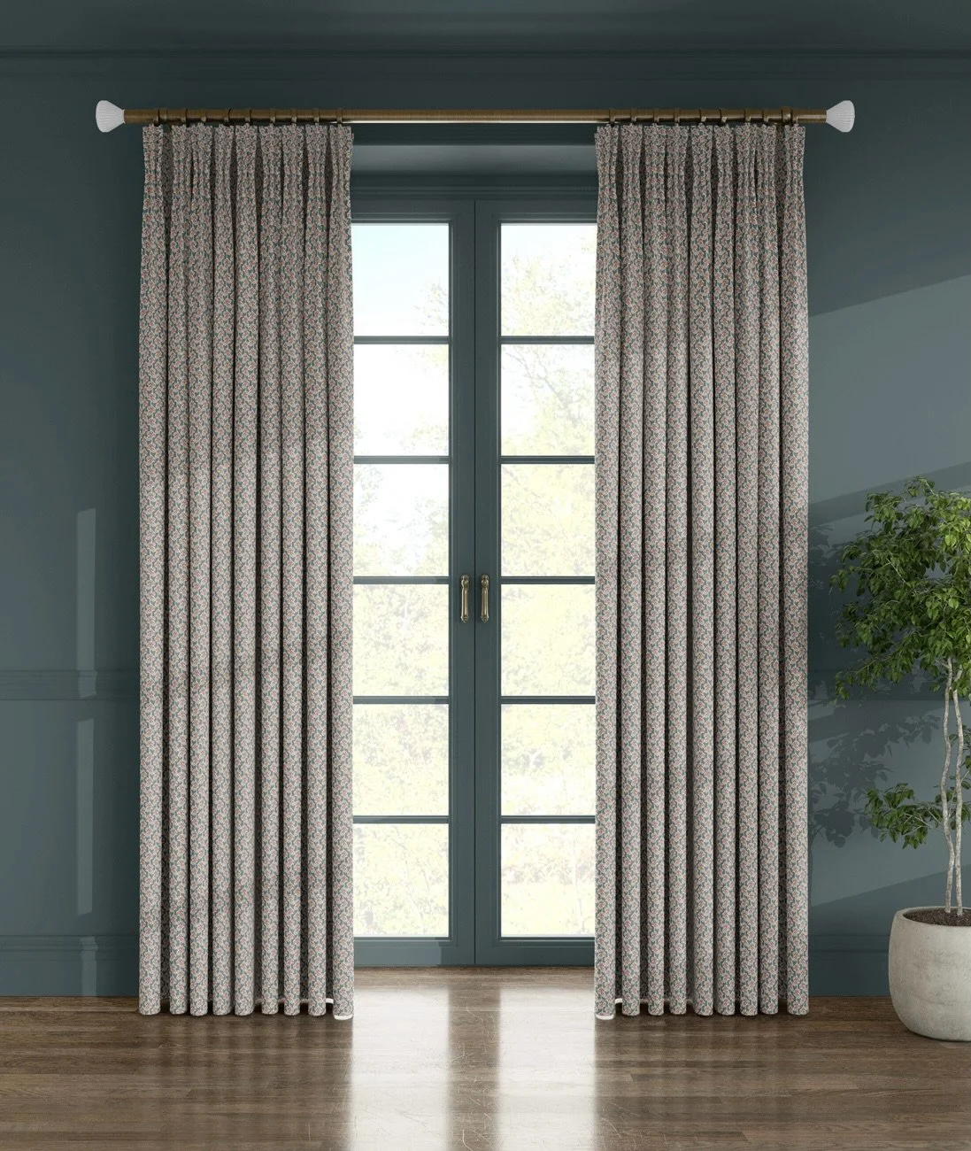 Eloise in Petrol, made for drapery. Moody, layered, and full of depth. Swipe for a closer look at the detail.

#designerfabrics #draperydesign #charlestoninteriors #homefabrics #luxuryinteriors