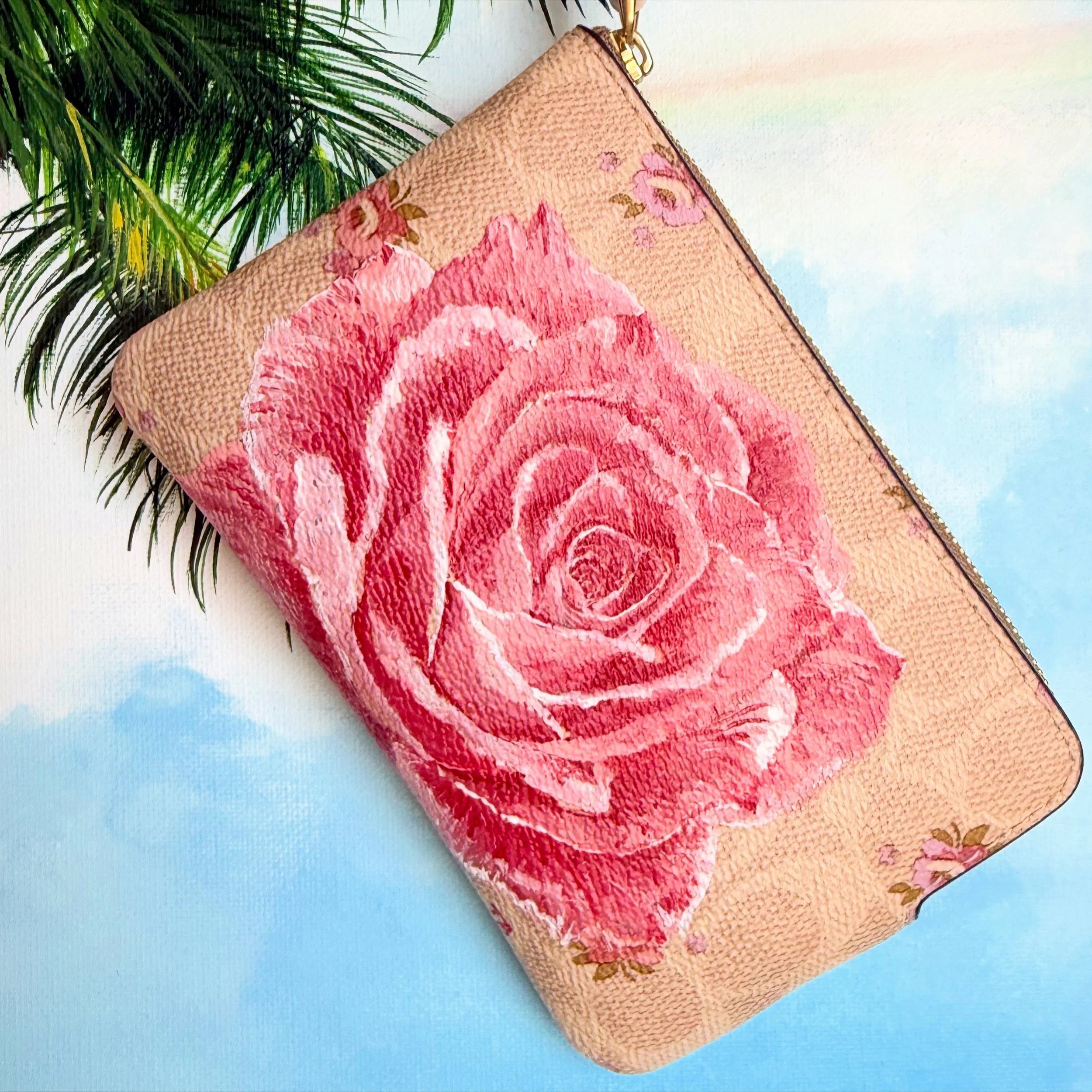 rose coach wallet