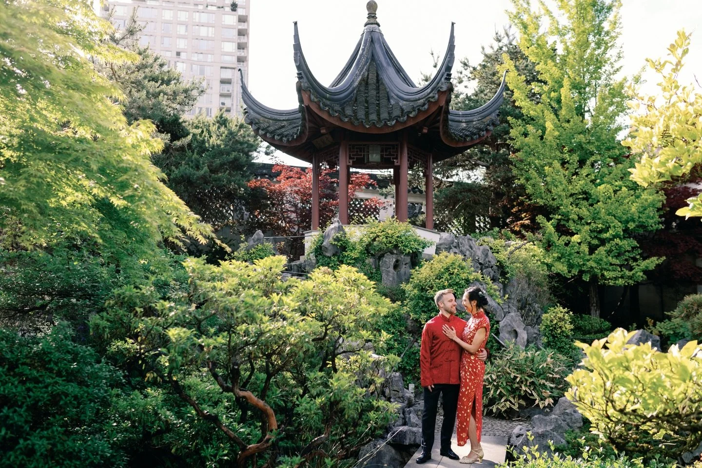J + A after their tea ceremony. Coordinator @eventsbybruno and second photographer @eves_photocreations 

deminphotography.com

#vancouverweddingphotography  #vancouverweddingphotographer #chinesegarden