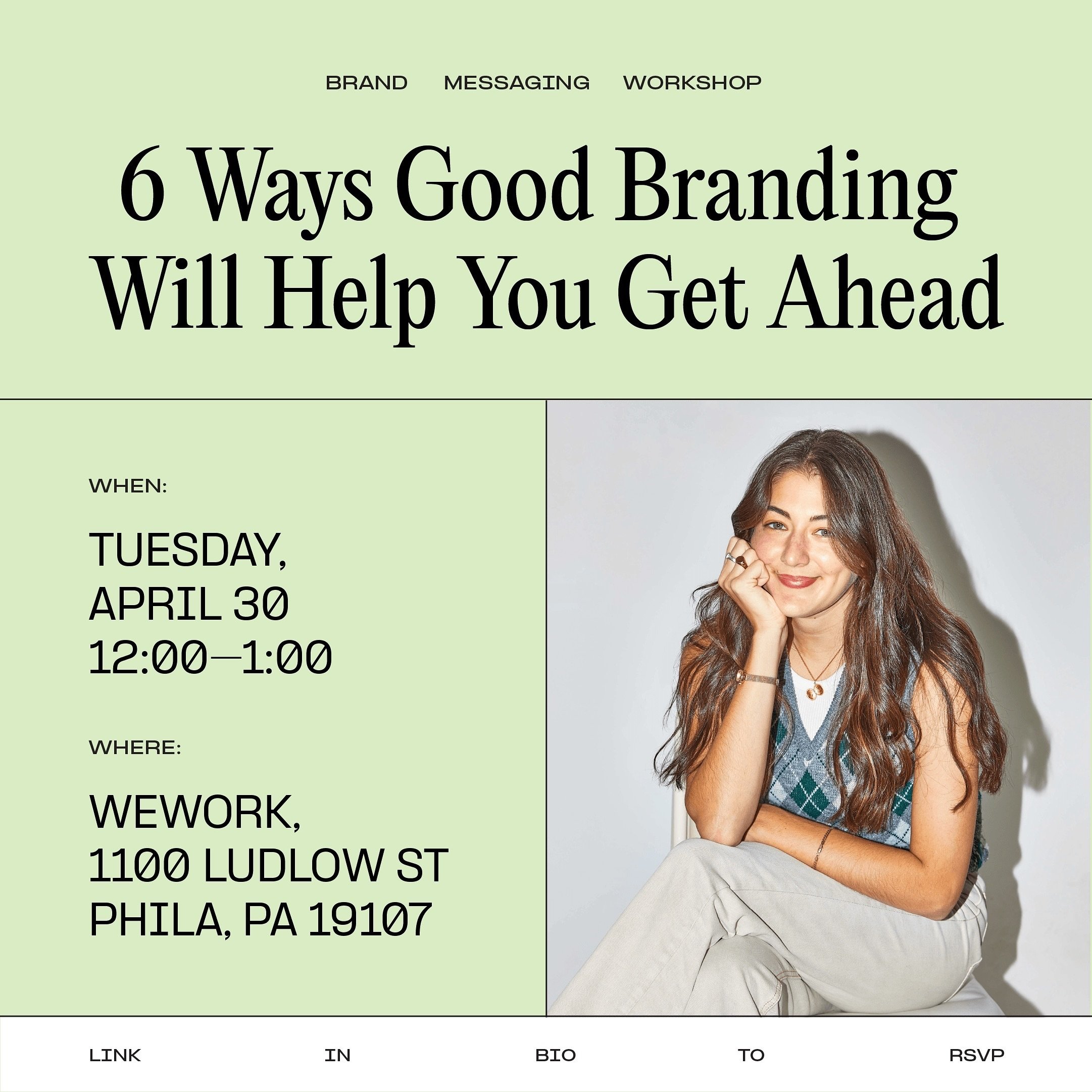 Come hang and listen to me talk about branding next Tuesday! Includes a free lunch and a fun opportunity to link up with other members of the small business community💪 link in our bio to RSVP! (Spots are limited)